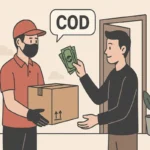 "Cash on Delivery in 2025 question with icons of a package and a dollar bill on a teal background"